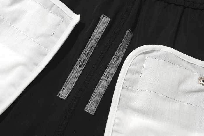 Ro-style nylon multi-pocket workwear drawstring shorts