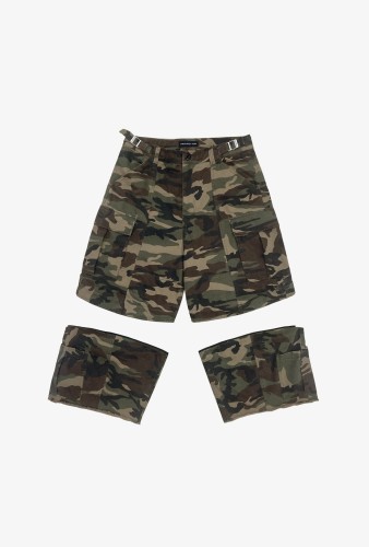 PROJECT G/R Deconstructed zipper spliced workwear Seven-inch shorts