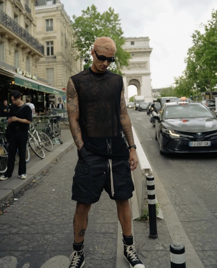 Ro-style nylon multi-pocket workwear drawstring shorts