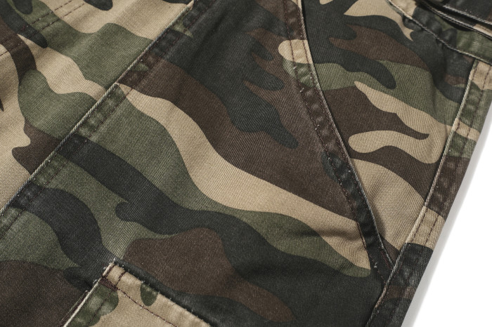 PROJECT G/R Deconstructed zipper spliced workwear Seven-inch shorts