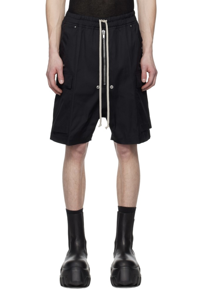 Ro-style nylon multi-pocket workwear drawstring shorts