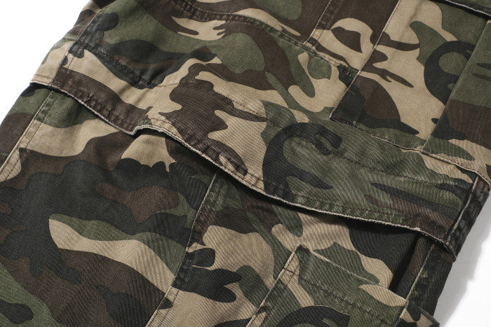 PROJECT G/R Deconstructed zipper spliced workwear Seven-inch shorts