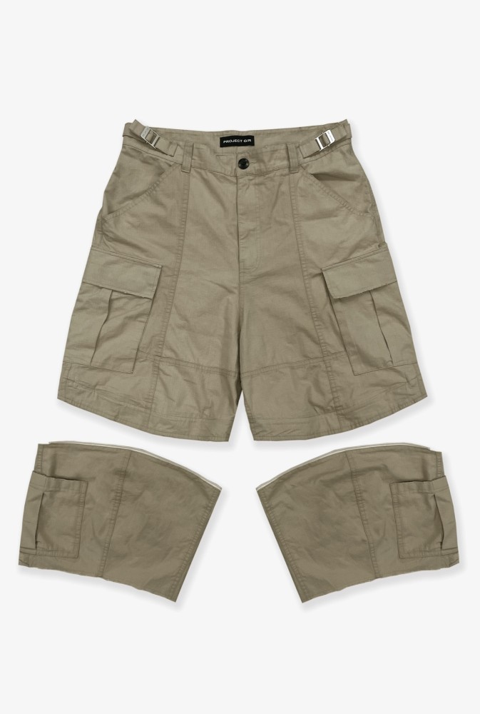 PROJECT G/R Deconstructed zipper spliced workwear Seven-inch shorts