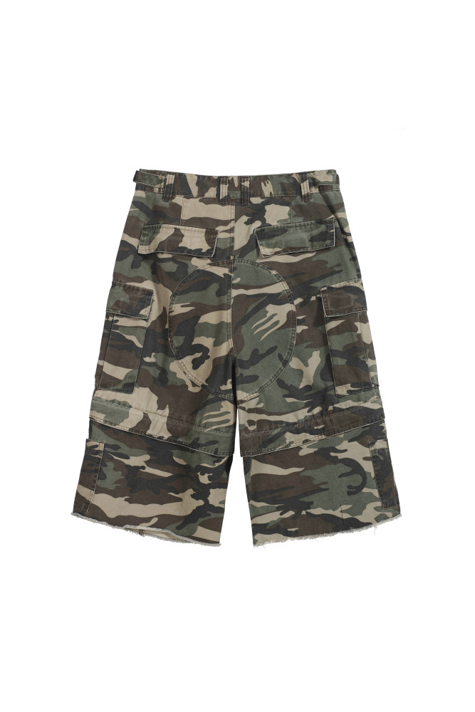 PROJECT G/R Deconstructed zipper spliced workwear Seven-inch shorts