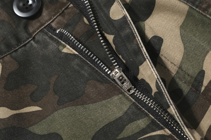 PROJECT G/R Deconstructed zipper spliced workwear Seven-inch shorts