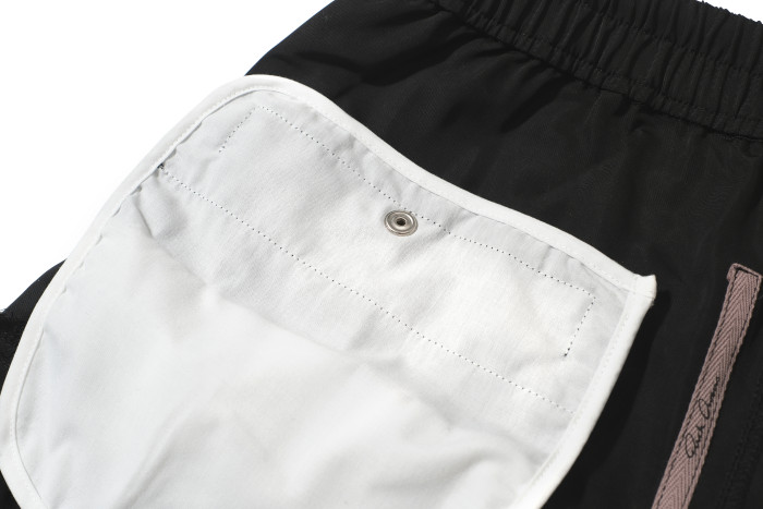 Ro-style nylon multi-pocket workwear drawstring shorts