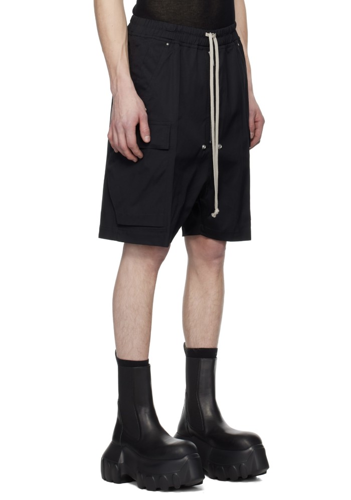 Ro-style nylon multi-pocket workwear drawstring shorts