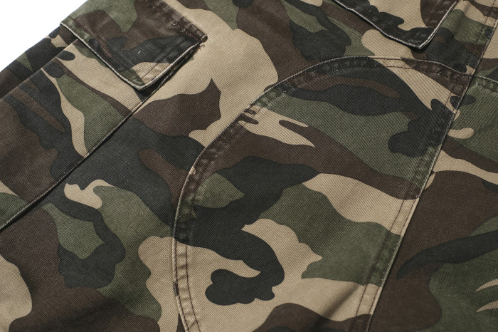 PROJECT G/R Deconstructed zipper spliced workwear Seven-inch shorts