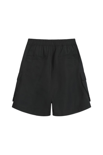 Ro-style nylon multi-pocket workwear drawstring shorts