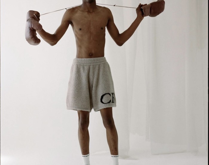Jacquard wool drawstring shorts with C and B letter logos