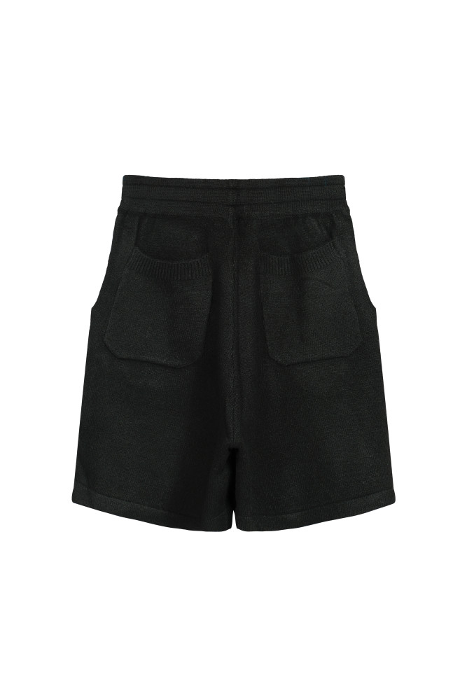 Jacquard wool drawstring shorts with C and B letter logos