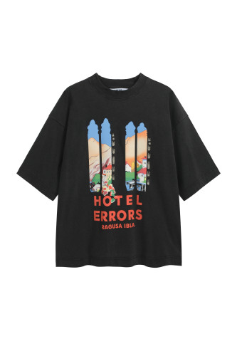 HOUSE OF ERRORS Truth Eye Landscape Theme Printed Short-sleeved T-shirt