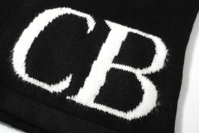 Jacquard wool drawstring shorts with C and B letter logos