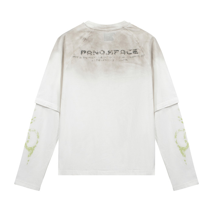 2025 New 1: 1 high quality version printing Logo T-shirt long sleeve fake two pieces