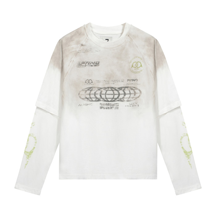 2025 New 1: 1 high quality version printing Logo T-shirt long sleeve fake two pieces