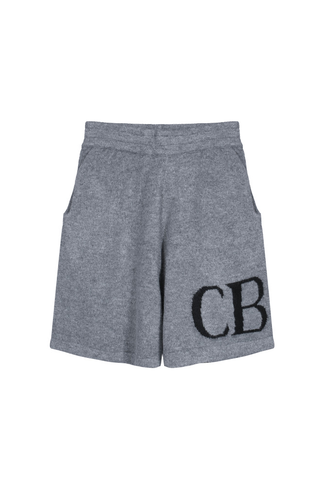 Jacquard wool drawstring shorts with C and B letter logos