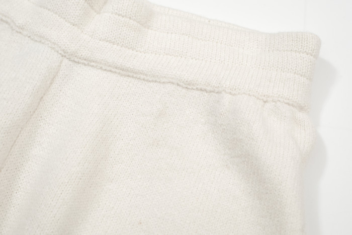 Jacquard wool drawstring shorts with C and B letter logos