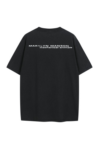 SAINT Mxxxxxx Alien print Distressed short-sleeved T-shirt