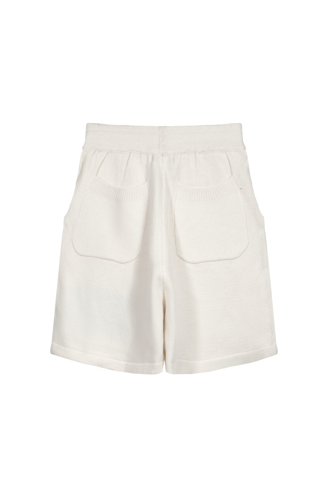Jacquard wool drawstring shorts with C and B letter logos