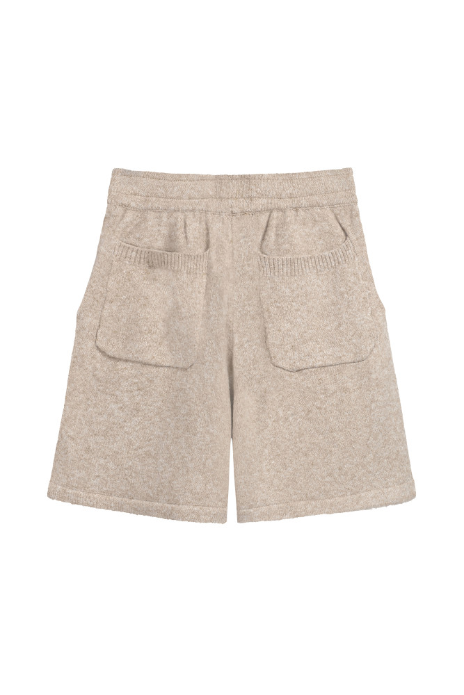 Jacquard wool drawstring shorts with C and B letter logos