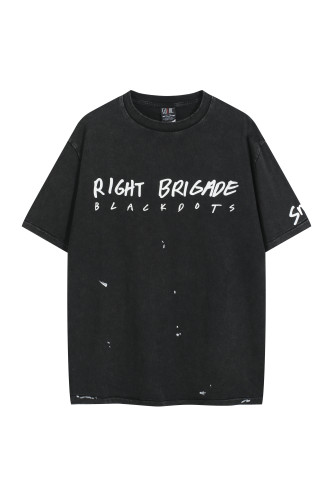 SAINT Mxxxxxx Slogan Print vintage Distressed short-sleeved T-shirt