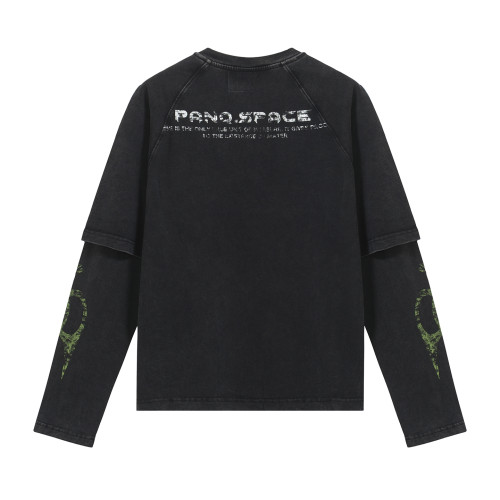 2025 New 1: 1 high quality version printing Logo T-shirt long sleeve fake two pieces
