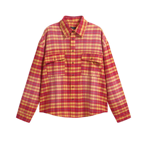 2025 New 1: 1 high quality version printing Logo FAR FLANNEL shirt long sleeve