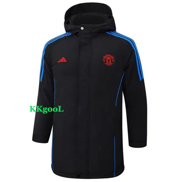 24-25 Man Utd Black Hooded Windbreaker Fabric Cotton Coat #G221