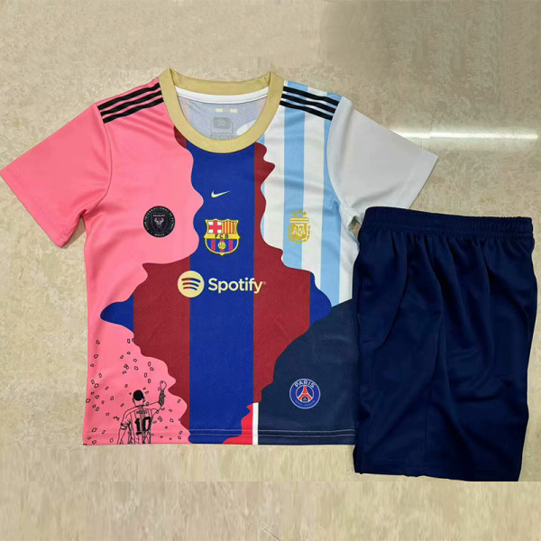 25-26 MESSI #10 Special Edition Kids Soccer Jersey (右粉色)