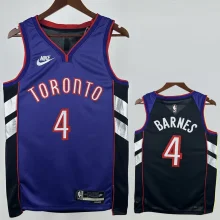 24-25 Raptors BARNES #4 Purple Retro Top Quality Hot Pressing NBA Jersey