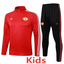25-26 Man Utd Red Kids Half Pull Tracksuit #E2596(童装)(半拉链)