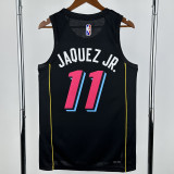 21-22 HEAT JAQUEZ JR. #11 Black City Edition Top Quality Hot Pressing NBA Jersey (圆领）