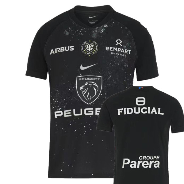 2025 Toulouse Black Rugby Jersey (圆领)
