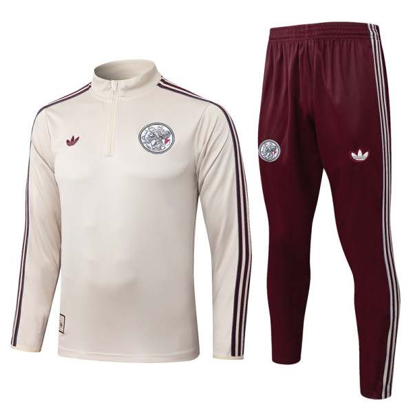 25-26 Ajax Beige Half Pull Tracksuit #B2595(半拉链)