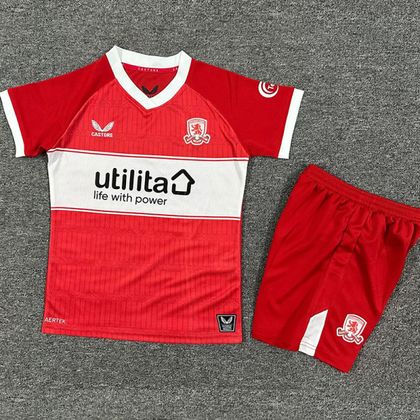 25-26 Middlesbrough Home Kids Soccer Jersey