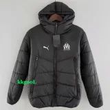 24-25 Marseille Black Hooded Cotton Coat #棉衣
