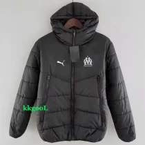 24-25 Marseille Black Hooded Cotton Coat #棉衣