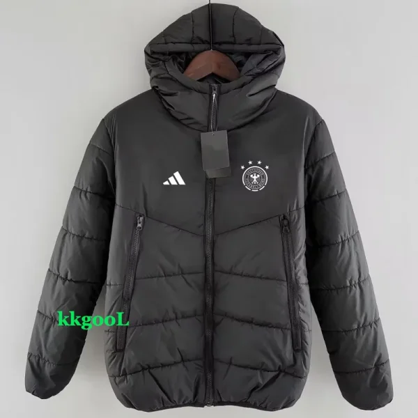 24-25 Germany Black Hooded Cotton Coat #棉衣