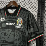 1998 Mexico Black Retro Soccer Jersey (带小字)