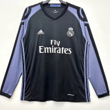 2016-2017 RMA  Away Black Long Sleeve Retro Soccer Jersey (长袖)