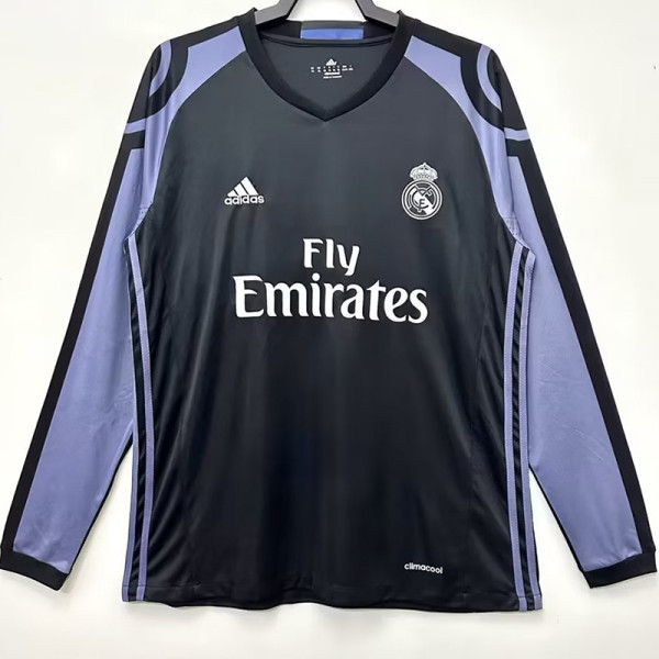 2016-2017 RMA  Away Black Long Sleeve Retro Soccer Jersey (长袖)