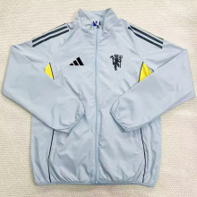 25-26 Man Utd Light gray Windbreaker (黑边)