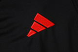 25-26 Bayern Black Kids Half Pull Tracksuit #E25101(童装)(半拉链)