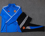 25-26 Man Utd Fancy blue Kids Half Pull Tracksuit #E25102(童装)(半拉链)