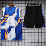 25-26 RMA White blue Tank top and shorts suit