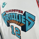 24-25 Grizzlies MORANT #12 White Retro Top Quality Hot Pressing NBA Jersey