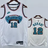 24-25 Grizzlies MORANT #12 White Retro Top Quality Hot Pressing NBA Jersey