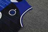 24-25 INT Blue-Black Tank top and shorts suit (条纹)