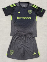 25-26  Boca Juniors Black GoalKeeper Kids Soccer Jersey