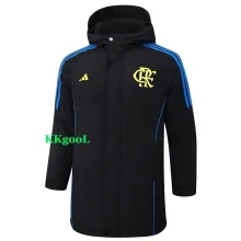 24-25 Flamengo Black Hooded Windbreaker Fabric Cotton Coat #G207